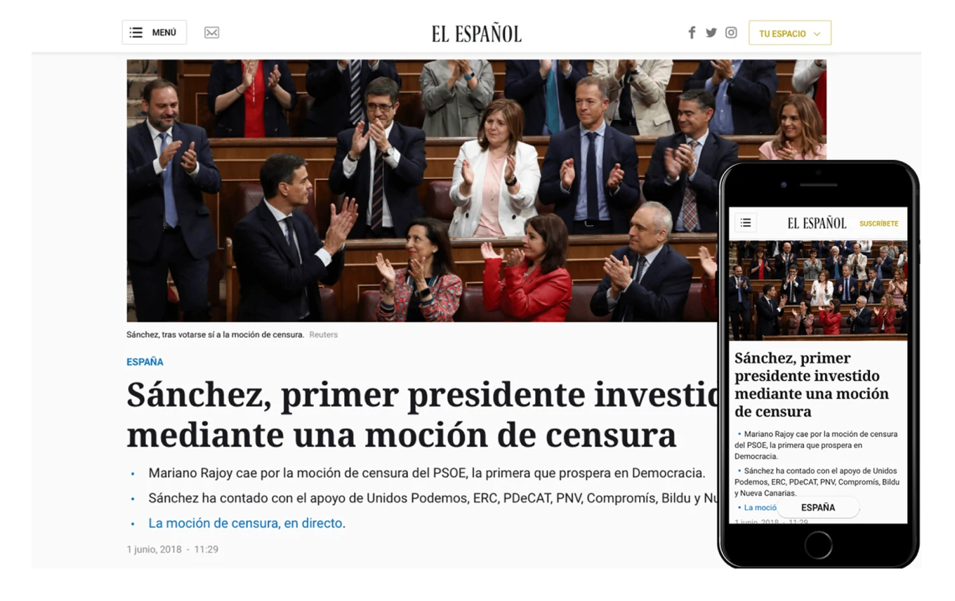 El Español - Website and app overview • Article design