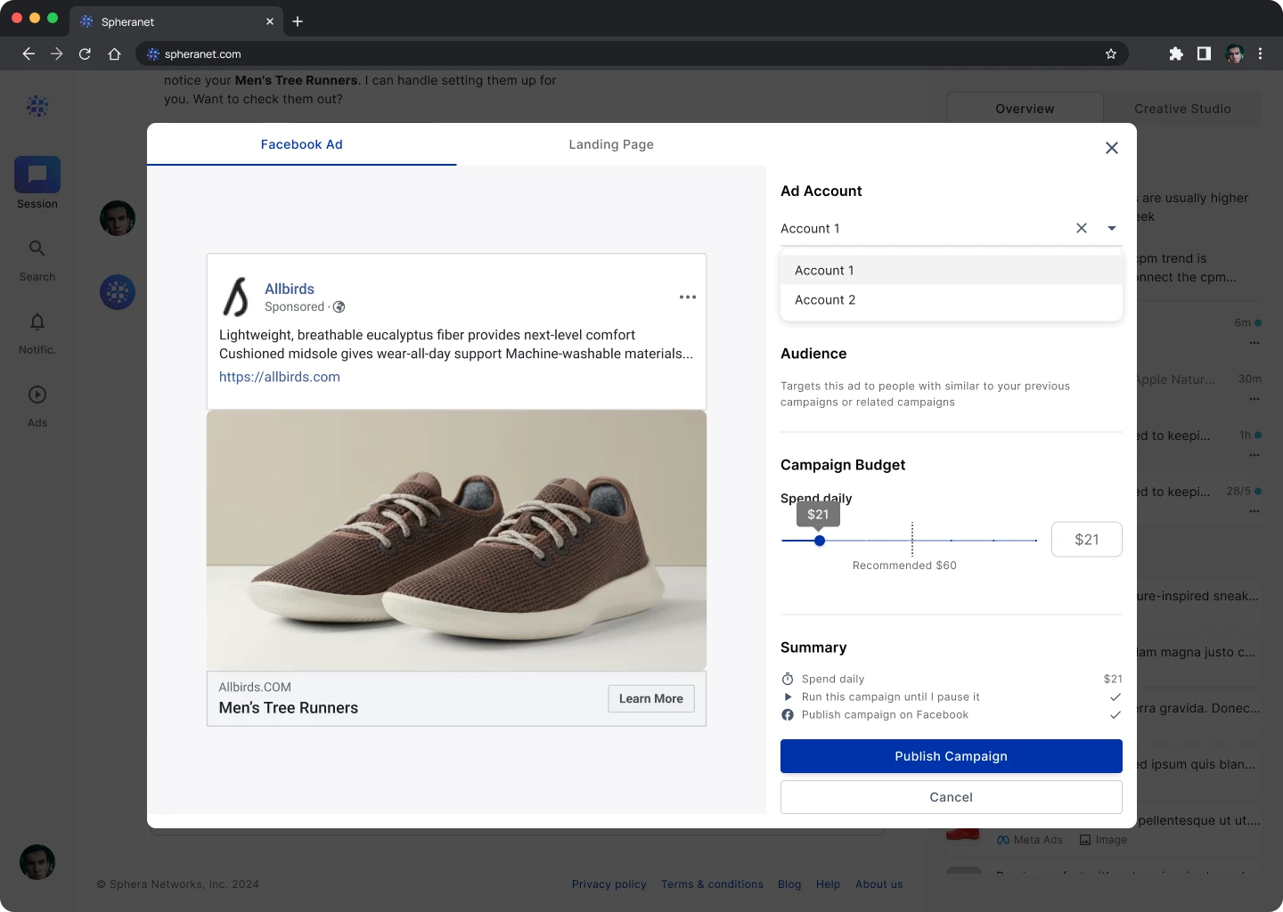 Sphera - AI-powered ecommerce intelligence platform Mobile version
